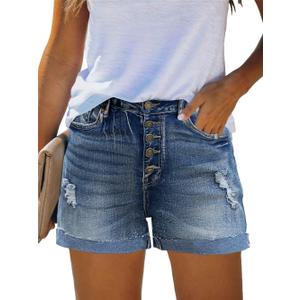 MixShe Shorts for Women 2026 Denim Pants Womens Jeans Cowboy Summer Fashion Outfits Plus Size (Blue)