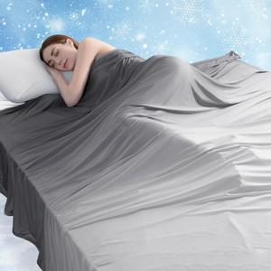 LUXEAR Gradient Cooling Blanket, Double-Sided Q-Max>0.5 Arc-Chill Summer Cold Blanket for Bed Sofa Chair Travel, Absords Heat to Keep Body Cool for Hot Sleeper & Night Sweats Adult Kids - Throw Gray