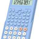 Scientific Calculator School Supplies, ROATEE 991MS 401 Functions 2-Line Display Desktop Calculator with Sliding Cover, Solar Battery Dual Power Kawaii for Middle High School Student and Teacher Blue