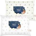 KeaBabies 2-Pack Toddler Pillow 13x18 - Soft Organic Cotton Kids Travel Bed Pillows for Sleeping, School, Nap, Machine Washable, Toddlers 2 to 5, Pillowcase Sold Separately (Nibbles/Bruce)