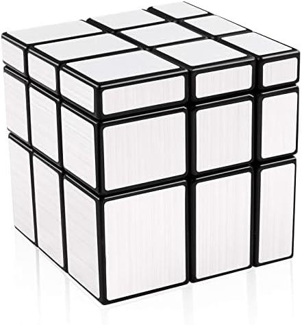 D-FantiX Shengshou Mirror Cube 3x3x3 Speed Cube 3x3 Mirror Blocks Cube Different Shapes Silver Cube 57mm D-FantiX Shengshou Mirror Cube 3x3x3 Speed Cube 3x3 Mirror Blocks Cube Different Shapes Silver Cube 57mm