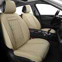 Car Seat Covers Full Set,Universal Fit for Most Cars,SUV,Sedans and Pick-up Trucks,Automotive Vehicle Faux Leather Cushion Covers for 5 Passenger Cars(Full Set,Beige)