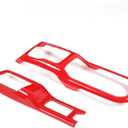 JeCar Red Center Console Gear Shift Cup Holder Panel Cover Fit for 2018-2025 Jeep Wrangler JL JLU Gladiator JT Interior Trim Accessories
