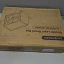 JANSNIMEN Double Layer Bread Box for Kitchen Countertop, Large Breadbox Bread Container Storage with Acrylic Door, Wooden Farmhouse Bread Holder (Black, Medim-15.7" L x 9.5" W x 13" H)