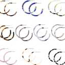 8 Pairs Leopard Hoop Earings Lightweight - Bohemia Statement Hoops Acrylic Resin Round Circle Stud Earring Set - Drop Dangle Ecetate Earrings Green Pink Red for Tweens Women Women (8 pairs)