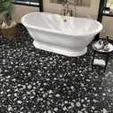 VaryPaper 20 Pack Black Terrazzo Peel and Stick Floor Tile 12" x 12" Self Adhesive Waterproof Vinyl Flooring Tiles Removable Stick on Floor Tiles for Bathroom Kitchen Basement Sticky Tiles for Floor