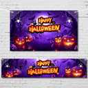 Large Halloween Party Banner and Backdrop for Indoor & Outdoor, Yard Garden Halloween Decorations & Party Supplies(Purple)