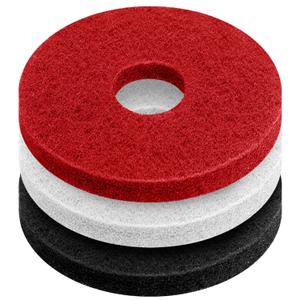 Teenyyou 3 Pcs 12" Cleaning Orbiter Pads Commercial Floor Buffer Pads Hardwood Floor Maintenance Scrubber Polisher Cleaning and Stripping for Orbiter Machine (Black,Red,White)