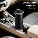 POWCAN 24 oz Insulated Water Bottle for Sports: Push-Button Spout & Quick-Flip Straw, Leakproof, Keep Cold 24Hrs, Fits Car Cupholder, Stainless Steel Bottle for Travel, Gym, School (Midnight Black)