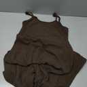 BLENCOT Maternity Ribbed Jumpsuit Sleeveless Square Neck Wide Leg Stretchy One Piece Romper (Brown, S)