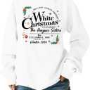 MAXIMGR White Christmas Sweatshirt for Women Christmas Sweatshirts Xmas Holiday Sweatshirt Funny Letter Print Pullover Tops (White)