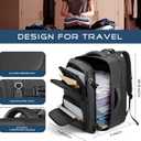 Travel Backpack, Expandable Carry on Backpack for Men, TSA 17.3 inch Laptop Bag Flight Approved, Lightweight Business Luggage Bag, Travel Gifts for Men Women, Black, X-Large