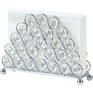 Metal Crystal Napkin Holder, Vertical Design for Table, Photo Storage Rack (Silver, Medium-1pc)