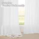RYB HOME White Sheer Curtains Linen Texture Window Panels, Semi Sheer Light Filetring Rod Pocket & Back Tab Drapes for Bedroom, 52 x 84 inches, Pack of 2