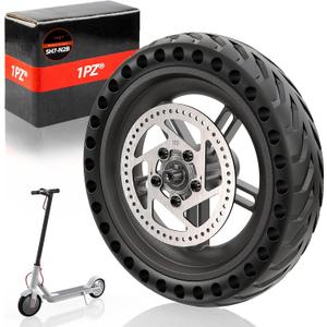 1PZ 8.5 Inch Solid Tire Rear Wheel with 110mm Brake Disk Replacement for Xiaomi M365 Pro Pro2 Mijia1s Gotrax GXL V2 Gotrax XR GL2 Rival APEX MAX Hiboy S2 V2 Electric Scooter
