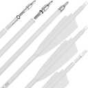 31" Carbon Arrows Fluorescence Color Archery Hunting Arrows 500 600 Spine with Feather Fletched Target Practice Arrows for Archery Compound & Recurve & Long Bow 12pcs Spine 500