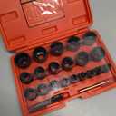 22PCS Bolt Extractor Set, 1/2" and 3/8" Drive Easy Out Stripped Locking Lug Nut Removal Tool, Ez Out Wheel Lock Remover Kit for Extracting Damaged, Broken, Rusted Nuts & Screws(Red)