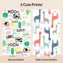 The Honest Company Comfort Dry Disposable Daytime Diapers for Sensitive Skin, Hypoallergenic, Fragrance-Free, Multi-Colored Giraffes + Barnyard Babies, Club Box, Size 2 (12-18 lbs), 72 Count