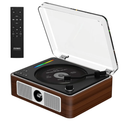 CD Player Portable, Retro CD Bluetooth Player with Dual HiFi Speakers, 2600mAh Rechargeable CD Player for Home with Remote Control,Support USB/AUX,Headphone Jack,Optical Brown