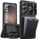 SSLOTSCASE for Samsung Galaxy S26 Ultra Case with Card Holder & Kickstand & Slide Camera Lens Cover & Camera Stand & Wallet, Military-Grade Drop Protection Phone Case Cover for S26 Ultra 2026, Black