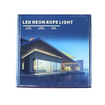 LED Neon Rope Lights, Outdoor IP67 Waterproof, Christmas Festival Decor, 120V UL Plug, ETL Connectable LED Neon Strip Lights for Shop Sign, Max 3 Sets(150FT), 6000K Pure White