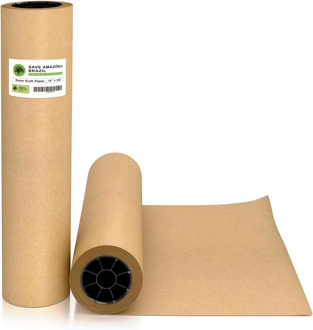Brown Kraft Paper Roll - 18in x 100ft (1200 in)