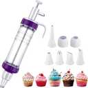 Dessert Decorating Syringe Set,Cupcake Frosting Piping Kit,Icing Dispenser Cake Decorating Tools with 7 Nozzles,Cupcake Filling Injector for Frosting & Decorating Cakes, Cookies, and Pastry