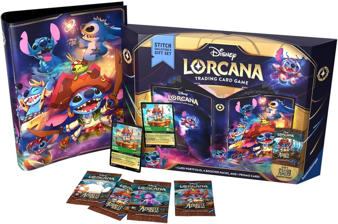 Ravensburger Disney Lorcana TCG: Azurite Sea Stitch Collector's Gift Set | Deluxe Collectible Set with Over 200 Art Pieces | Ultimate Game Experience for Ages 8+ Ravensburger Disney Lorcana TCG: Azurite Sea Stitch Collector's Gift Set | Deluxe Collectible Set with Over 200 Art Pieces | Ultimate Game Experience for Ages 8+
