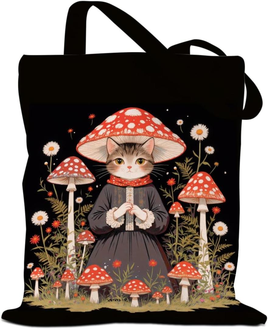 Cute Axolotls Cat, Moon Witch Series Inspirational Quotes Grocery Bags Gifts for Women (Multicolor444)