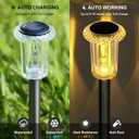 DenicMic Solar Lights Outdoor 10 Pack Waterproof 3000K Warm White LED Stainless Steel Stake Outside Lights for Yard Pathway Garden Driveway Walkway Landscape Path Lighting