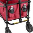 Amazon Basics Collapsible Heavy Duty Utility Wagon for Outdoor Sports, Camping, Garden, and Pets, Portable with Handle, 265 pounds Weight Capacity, 27.6 x 40.9 x 20 inches, Red