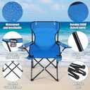 Yuntau 1 Set Beach Chair with Umbrella Foldable Camping Chair Fold up Umbrella with Universal Clamp Large Portable for Outdoors Fishing Camping Hiking Travel Picnic Beach(Dark Blue,Classic)