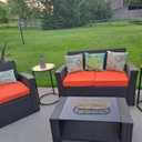 FLYMEI Patio Cushion Covers 24x24x4 Waterproof Outdoor Cushion Cover Replacement 4Packs Outdoor Seat Cushion Slipcover for Rattan Chair Sofa, Orange