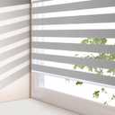AOSKY Zebra Blinds for Windows Cordless Roller Shades for Home Free-Stop Windows Shades Dual Layer Light Control for Day and Night Easy to Install (49" W X 72" H, Grey)