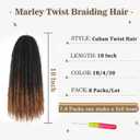 Marley Twist Braiding Hair 18 Inch Marley Hair Ombre Cuban Twist Hair 8 Packs Afro Kinky Curly Twist Crochet Hair Long Marley Twist Hair Extension (18 Inch, 1B/4/30)