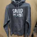 Saved By Grace Bible Verse Christian Faith Jesus Christ Pullover Hoodie M
