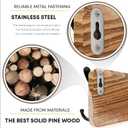Rustic Coat Rack Wall Mount Solid Pine Wood Wall Coat Rack with 5 Triple Hooks Pre-Assembled Hook Rack 17" Long, 16" Hole to Hole Heavy Duty Wall Mounted Coat Hanger - 2 Pack