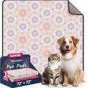 Washable Dog Pee Pads - Absorbent Reusable Puppy Training Pads, Waterproof Leak - Proof & Non - Slip for Crate Whelping Potty Training 72x72 (Pack of 1) (Pastel Multicolor)
