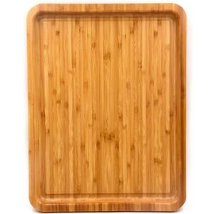 Bamber Large Size Bamboo Serving Tray, Rectangular, 18" x 12.7" x 1" Inches