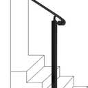 Adjustable Handrail 1-3 Step,Wall&Floor Mounted Wrought Iron Handrail