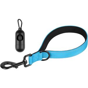 2 x Dog Leash, Short Dog Leash, Leashes for Large Breed Dogs,Traffic Padded Handle- Reflective Training Lead, Perfect for Medium to Large Dogs(12 Inch, Blue)