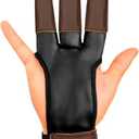KESHES Archery Glove - Three Finger Tab with Durable Leather Finger Protector for Recurve & Longbow Bows - Comfortable Guard for Men, Women, & Youth - Ideal for Archery Hunting & Target Practice