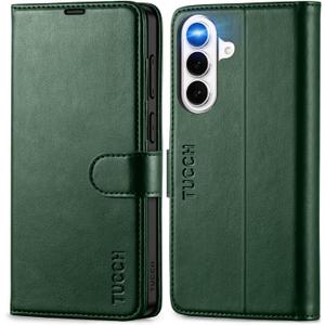TUCCH Wallet Case for Galaxy S26+ Plus 5G, PU Leather Stand [RFID Blocking] 4 Card Slot Protective Magnetic Folio Flip Cover with TPU Shockproof Interior Case Compatible with Galaxy S26+, Evergreen