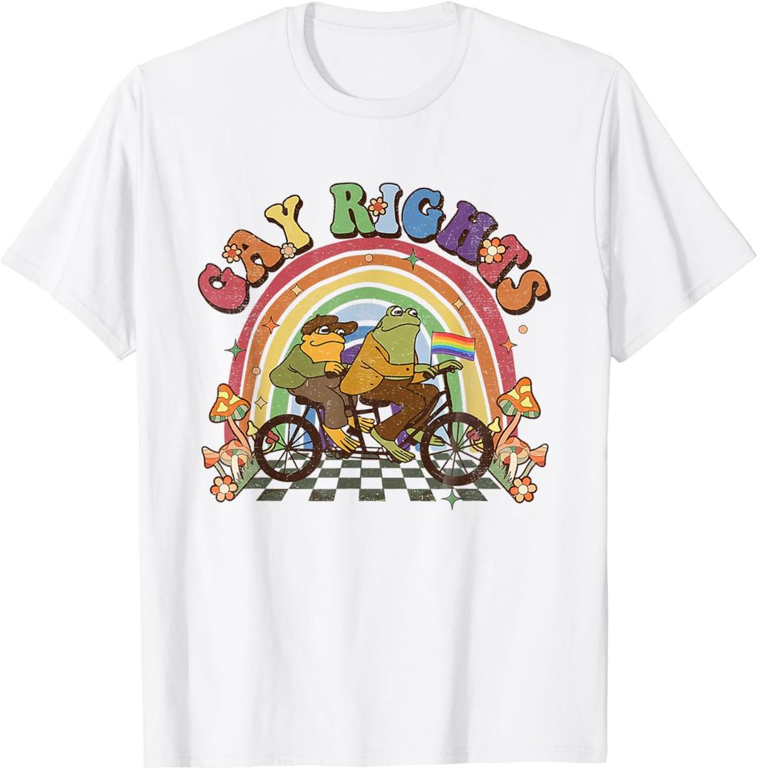 Gay Rights Funny Frog Gay Rights LGBT Rainbow T-Shirt, Size: M