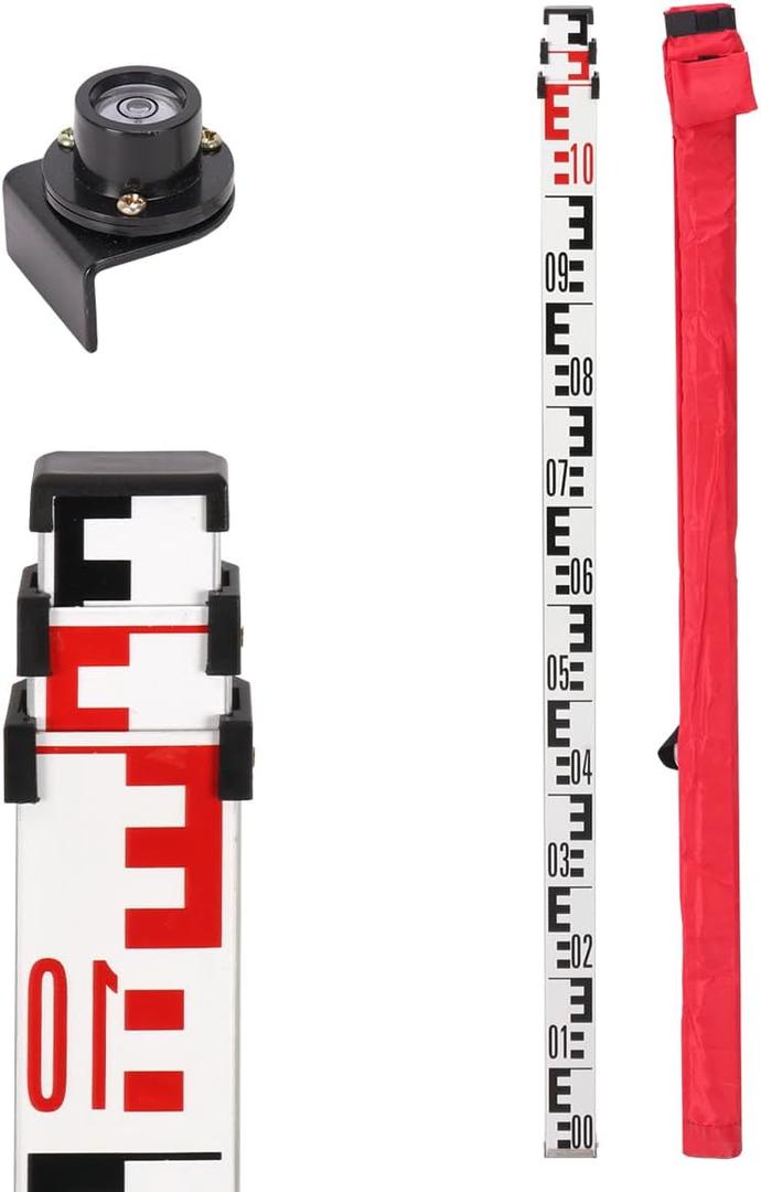 Aluminum Leveling rod Thickness 1mm Print E,With Carrying Bags and Rod level (3m)