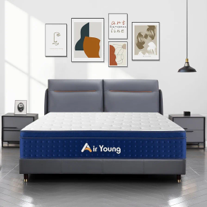 AirYoung Twin Mattress, 10 Inch Gel Memory Foam Pocket Coil Hybrid Mattress in a Box for Back Pain Relief Strong Edge Support, Medium Firm, CertiPUR-US Certified, 100-Night Trial, Blue