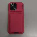 SSLOTSCASE for iPhone 17 Pro Case with 2X Screen Protector, [9H Hardness] Military Grade Shatterproof, Card Holder & Kickstand & Slide Lens Cover, Heavy Duty Phone Case for iPhone 17 Pro 6.3'', Pink