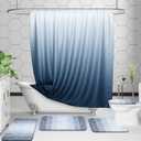 OLANLY Luxury Toilet Rugs U-Shaped 24x20, Extra Soft and Absorbent Microfiber Bathroom Rugs, Non-Slip Plush Shaggy Bath Mat, Machine Wash Dry, Contour Bathroom Mats for Toilet Base, Blue
