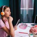 Women Calculators,Desktop Calculator 12 Digit with Large LCD Display and Sensitive Button, Solar and Battery Dual Power, Standard Function for Office, Home, School (Pink+Pink)