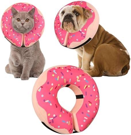 Inflatable Cone Collar for Large Medium Small Dogs, Soft Adjustable Recovery Collar for Dogs Cats,Dog Cone Neck Donut Alternative After Surgery(Pink,X-Large